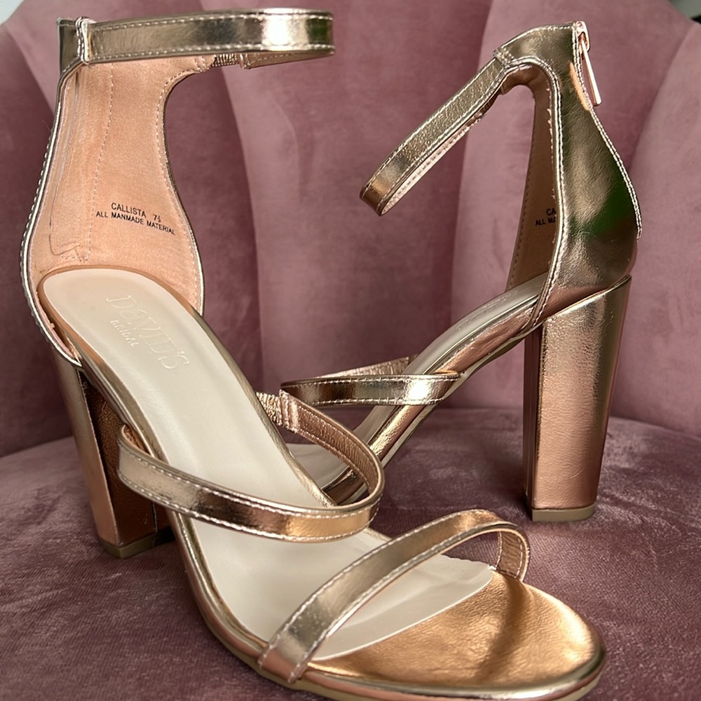 David’s Bridal Rose Gold Heels